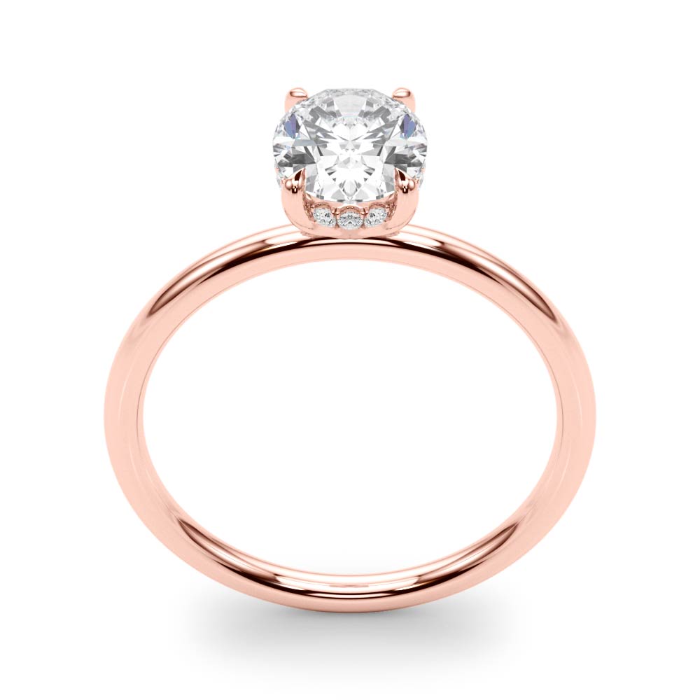 Oval Hidden Halo Engagement Ring