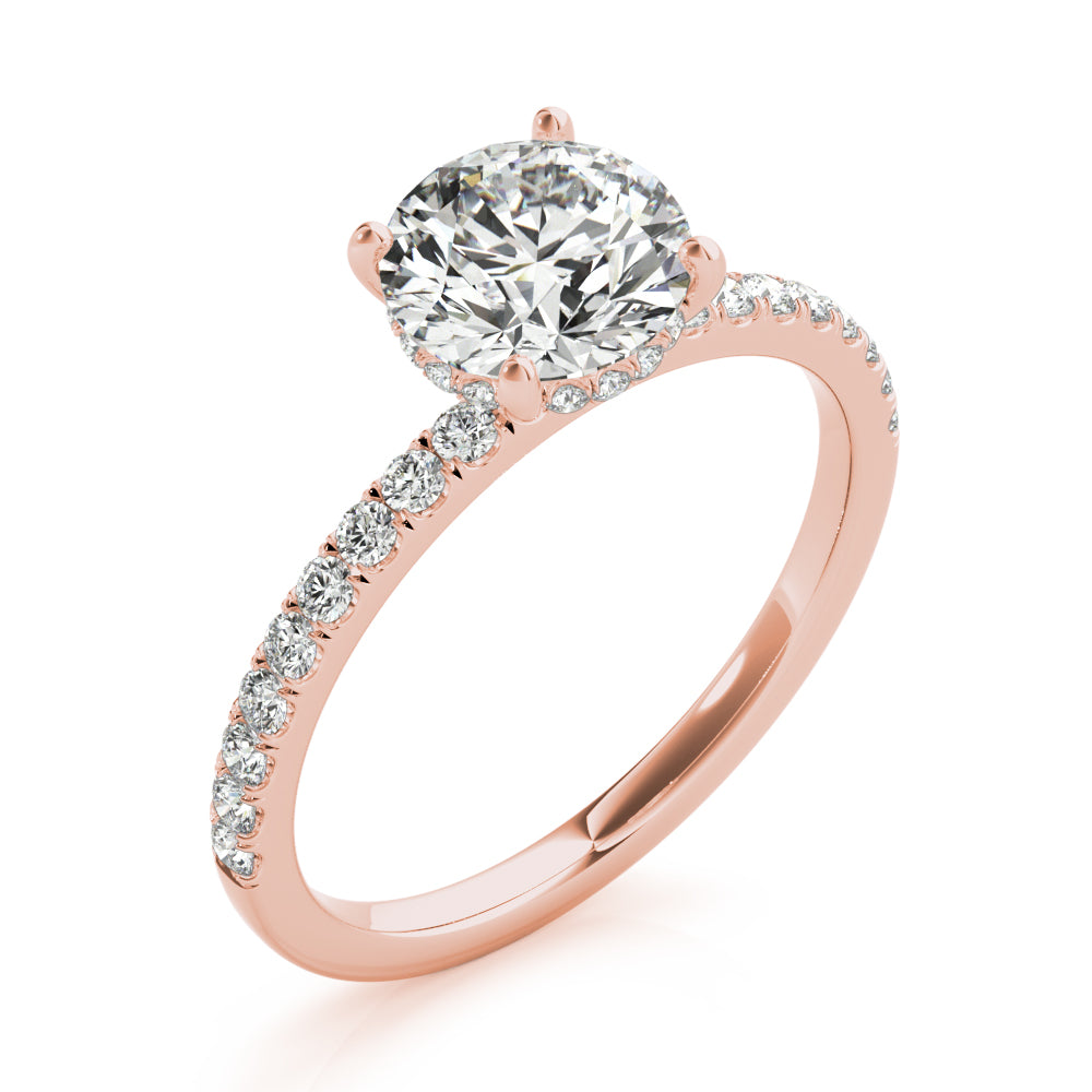 Round Hidden Halo Engagement Ring