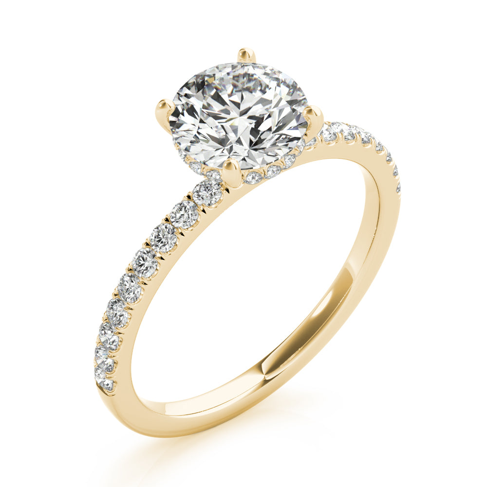 Round Hidden Halo Engagement Ring