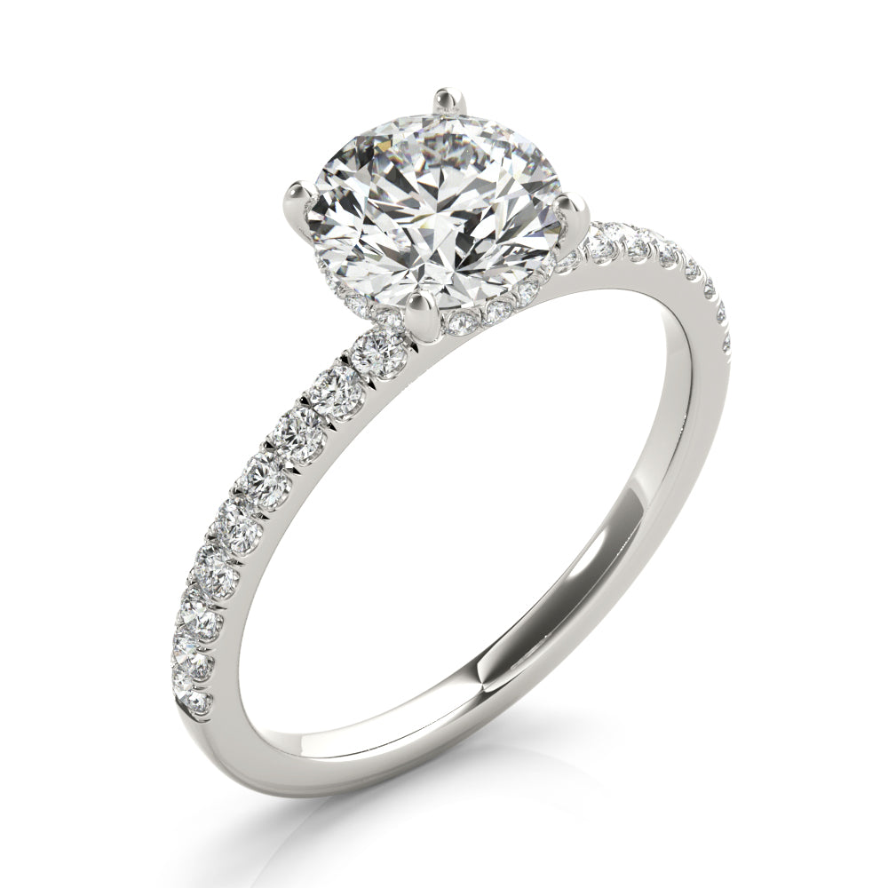 Round Hidden Halo Engagement Ring