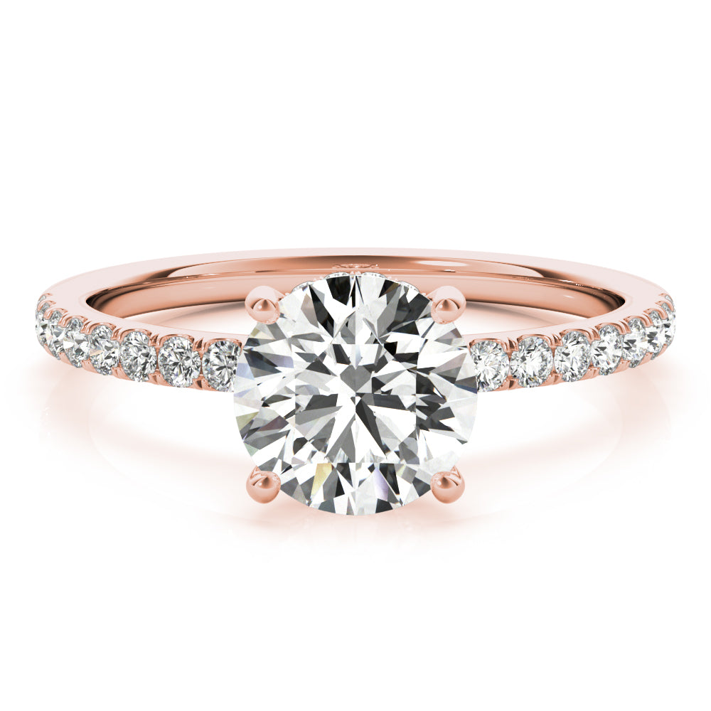 Round Hidden Halo Engagement Ring