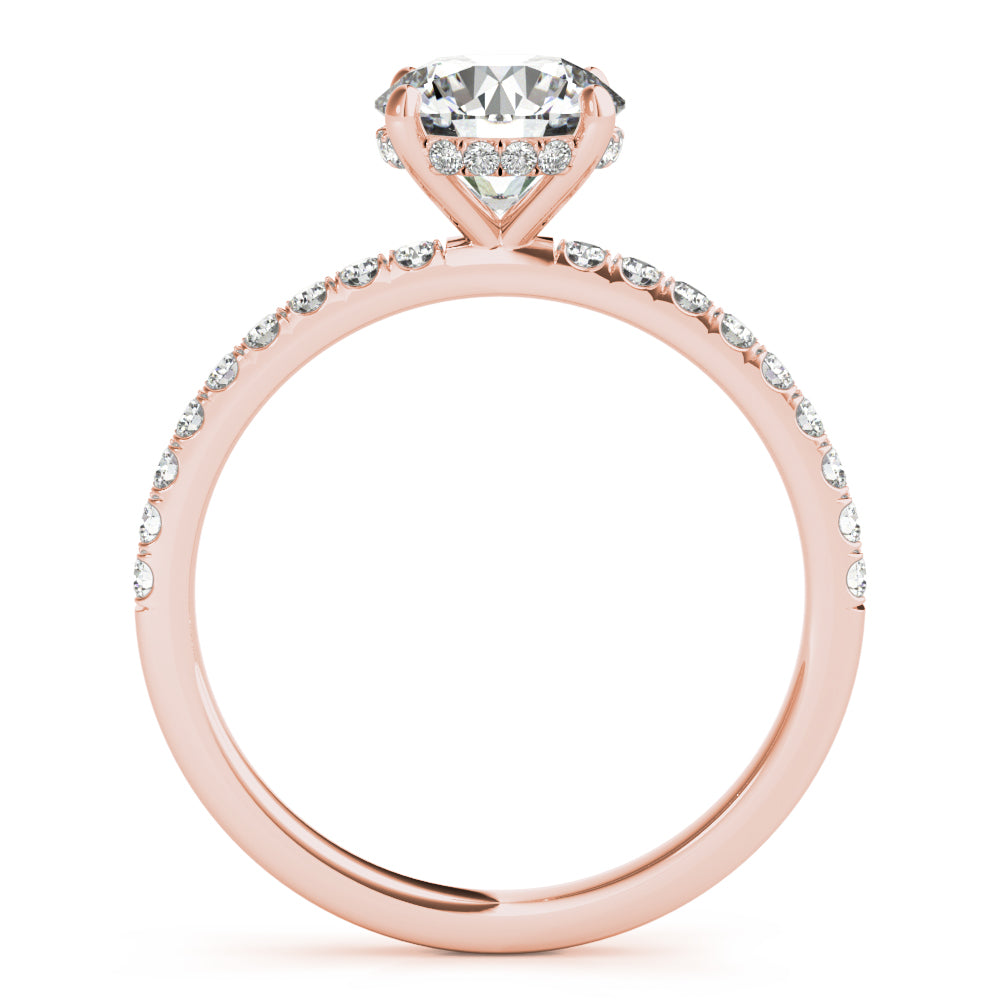 Round Hidden Halo Engagement Ring