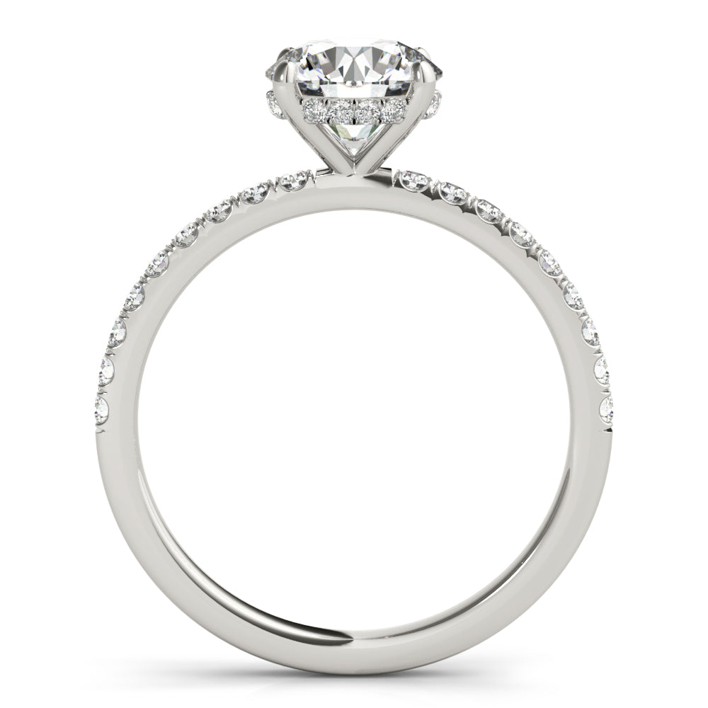 Round Hidden Halo Engagement Ring