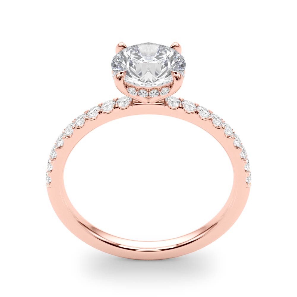 Round Hidden Halo Engagement Ring