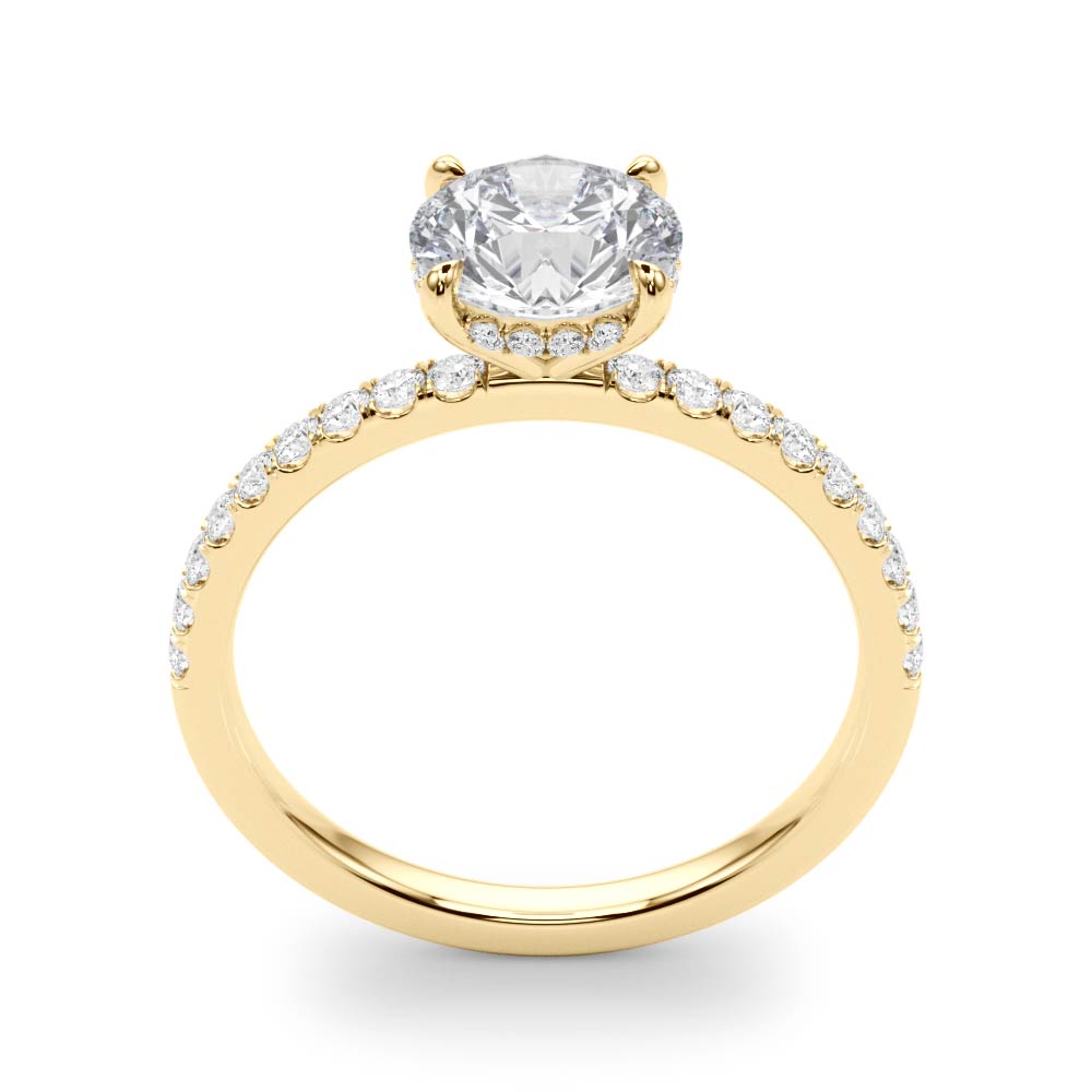Round Hidden Halo Engagement Ring