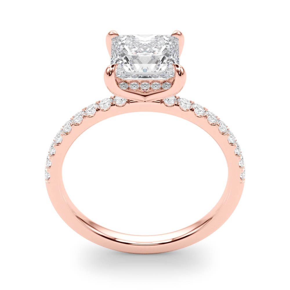 Princess Cut Hidden Halo Engagement Ring