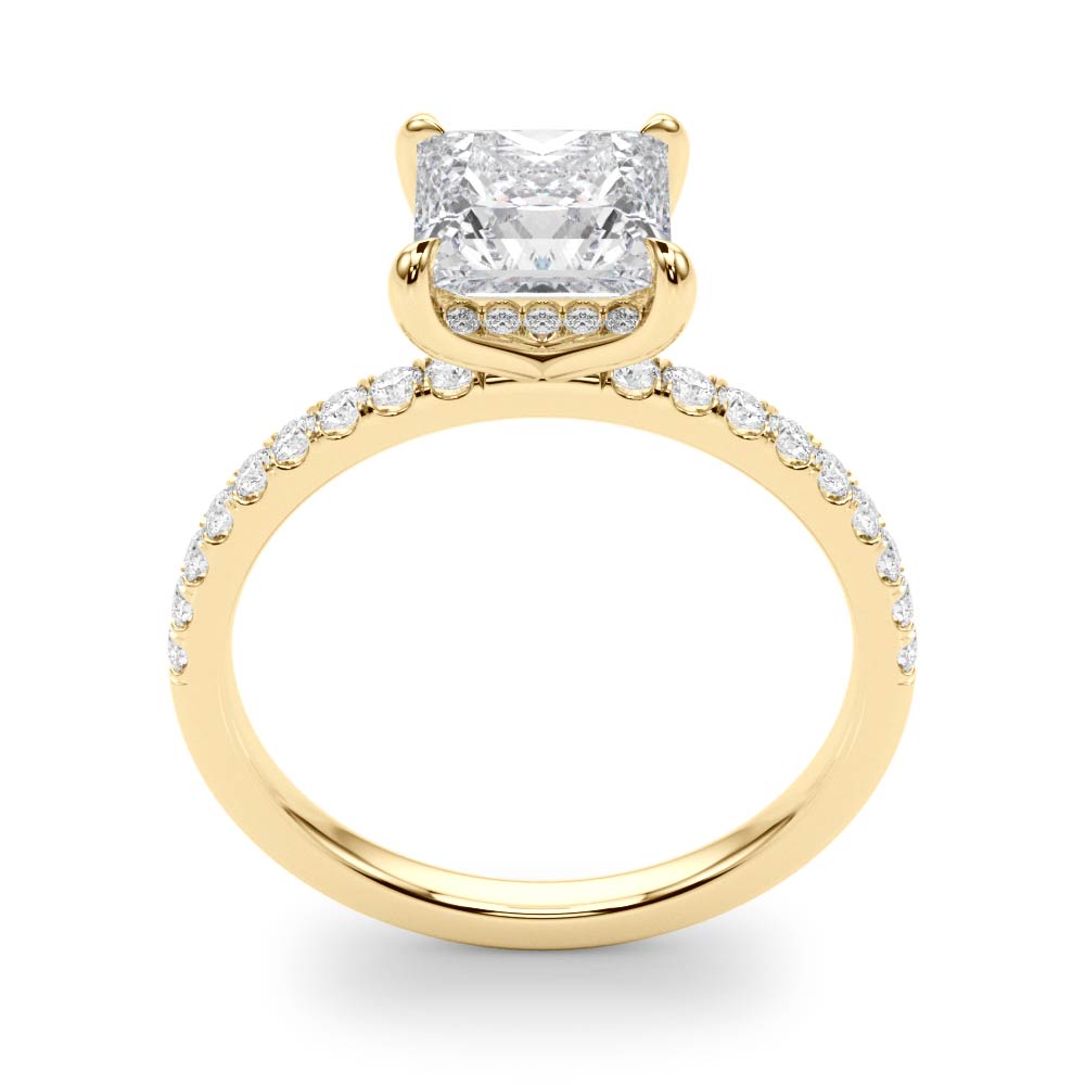 Princess Cut Hidden Halo Engagement Ring