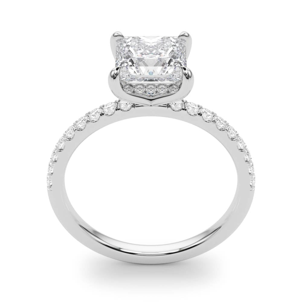 Princess Cut Hidden Halo Engagement Ring