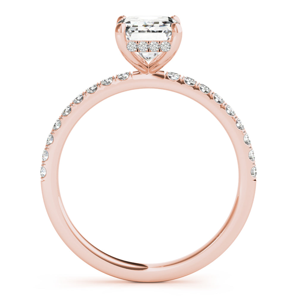 Hidden Halo Emerald Cut Engagement Ring