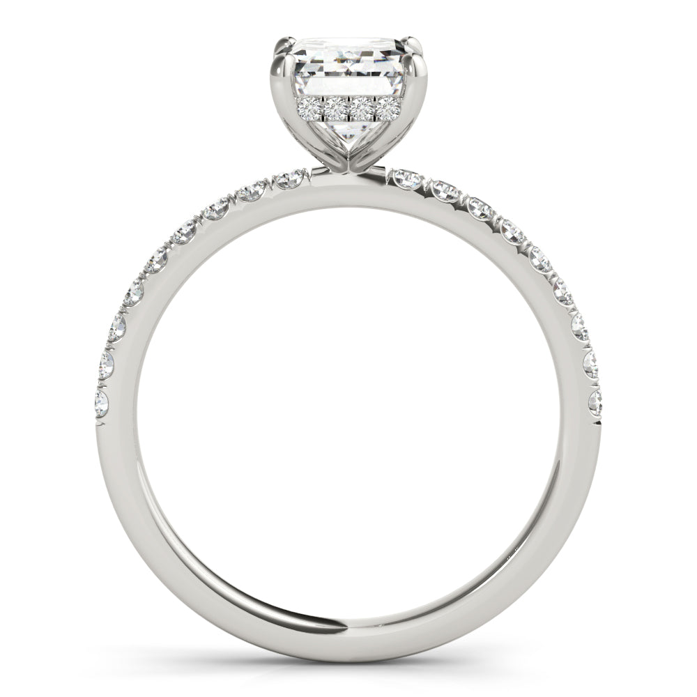 Hidden Halo Emerald Cut Engagement Ring