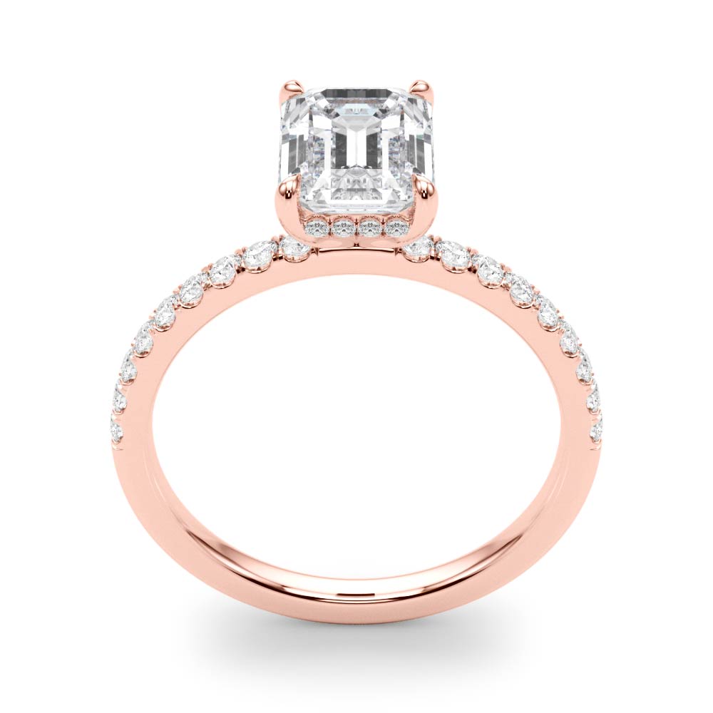 Hidden Halo Emerald Cut Engagement Ring