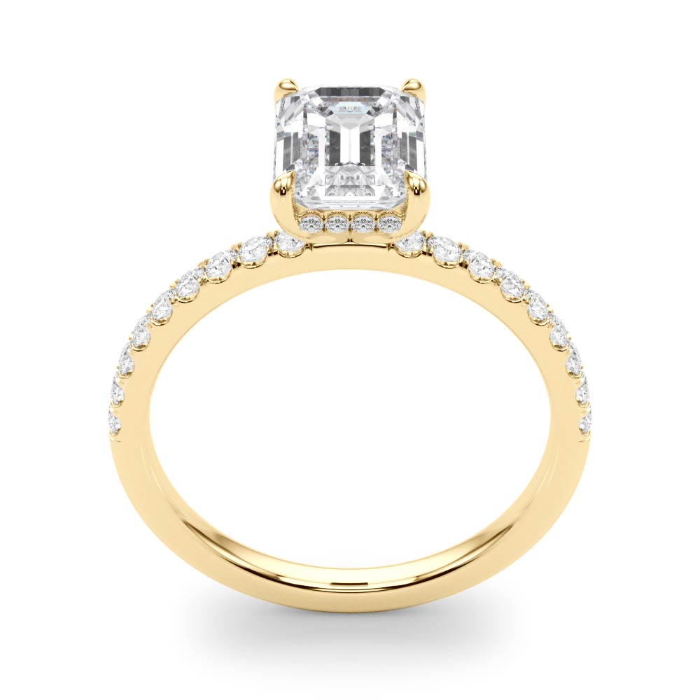 Hidden Halo Emerald Cut Engagement Ring