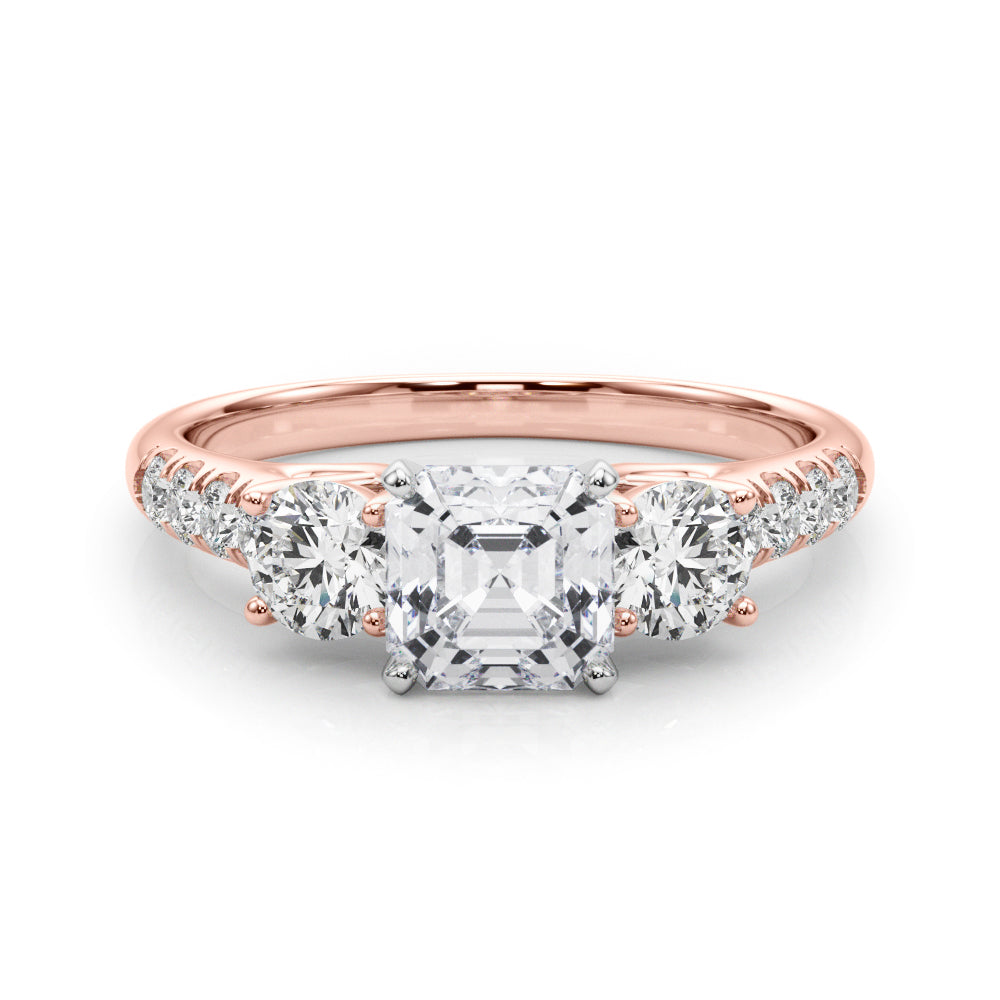 3-Stone Single Row Engagement Ring