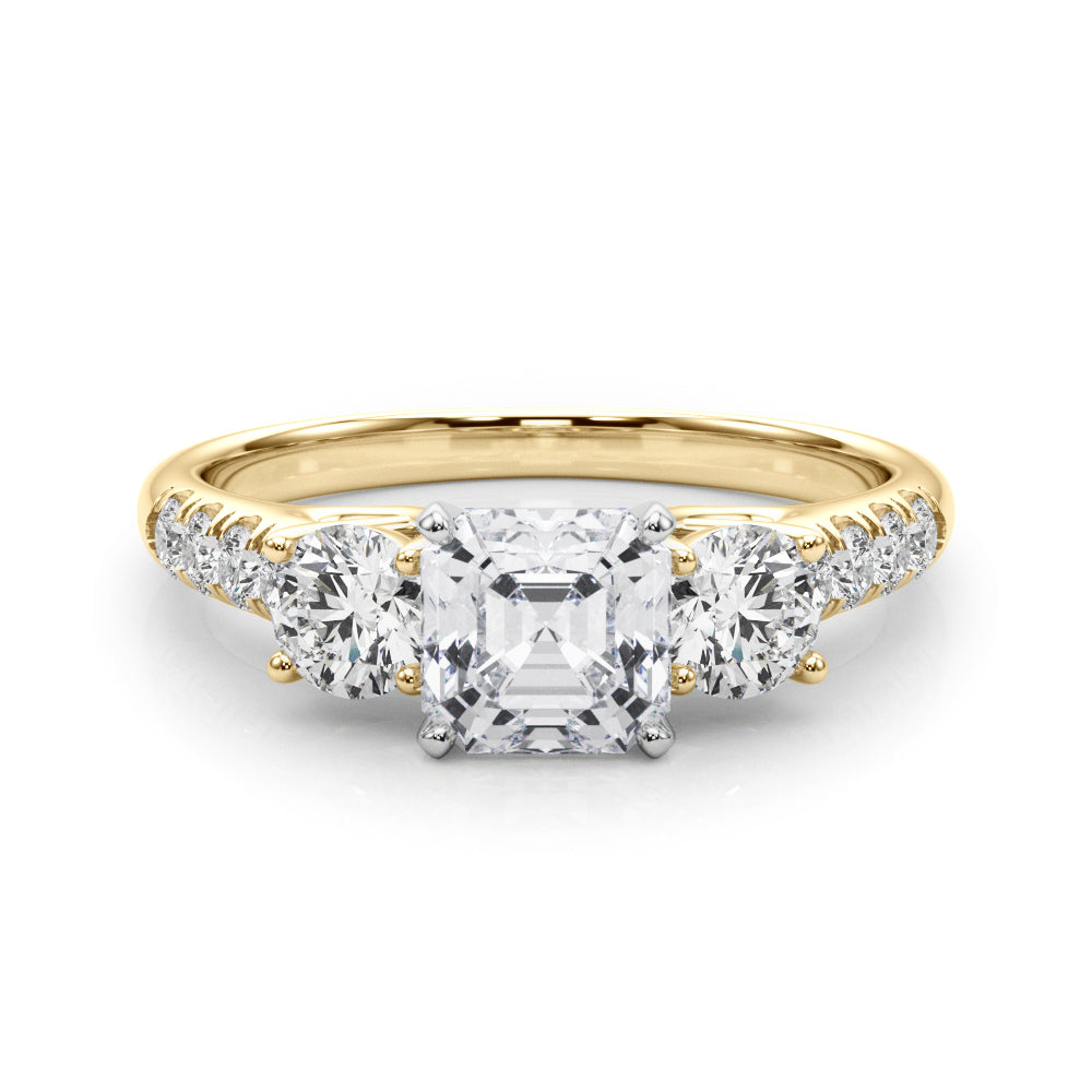 3-Stone Single Row Engagement Ring