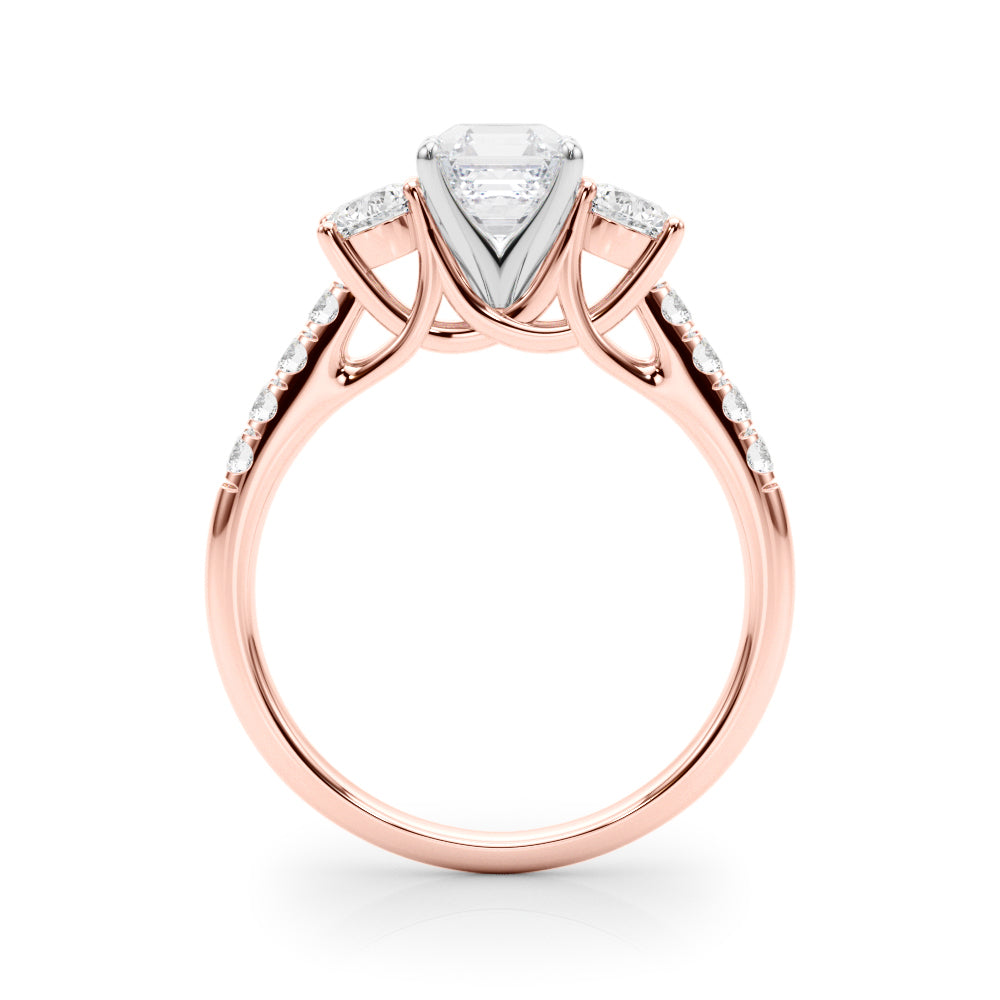3-Stone Single Row Engagement Ring