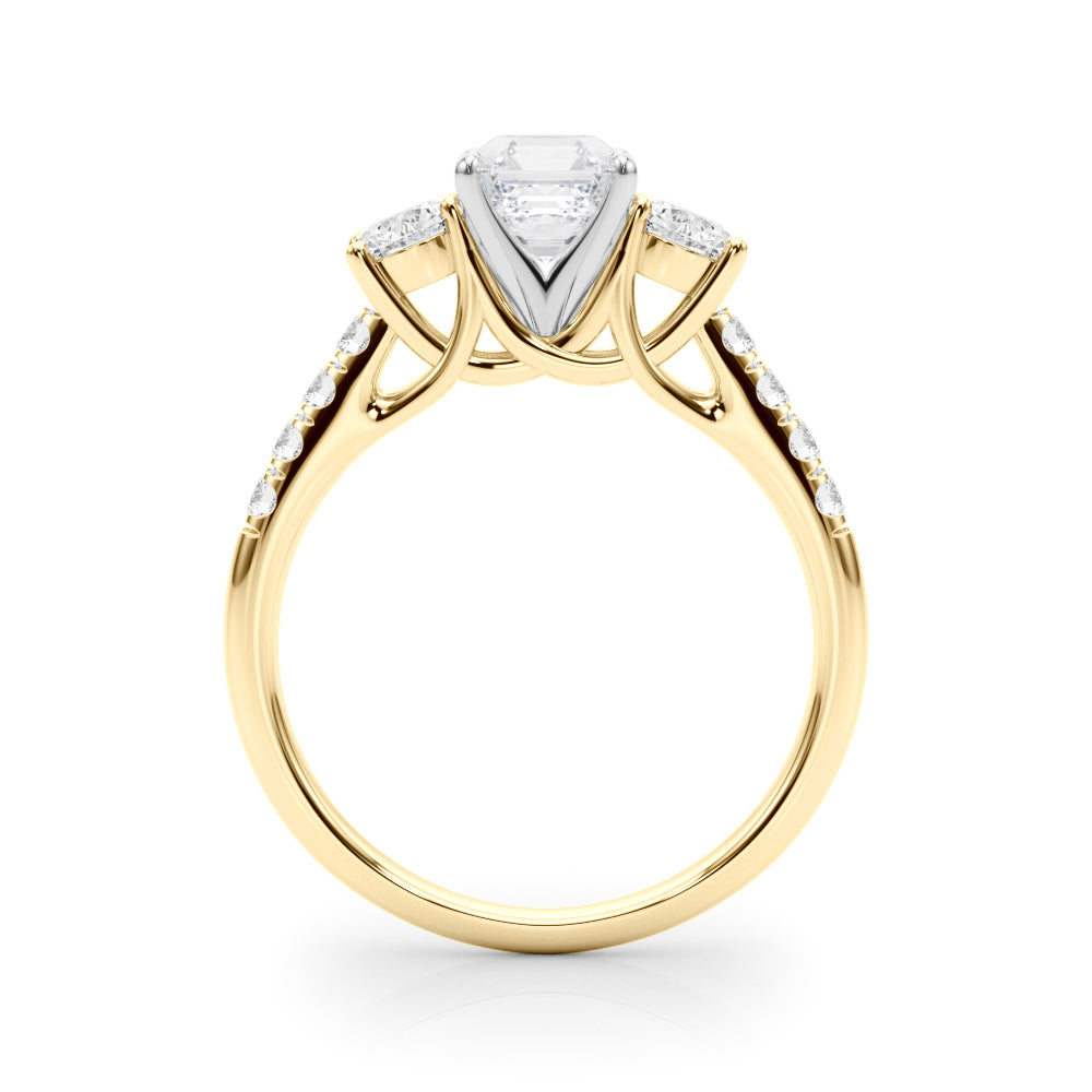 3-Stone Single Row Engagement Ring