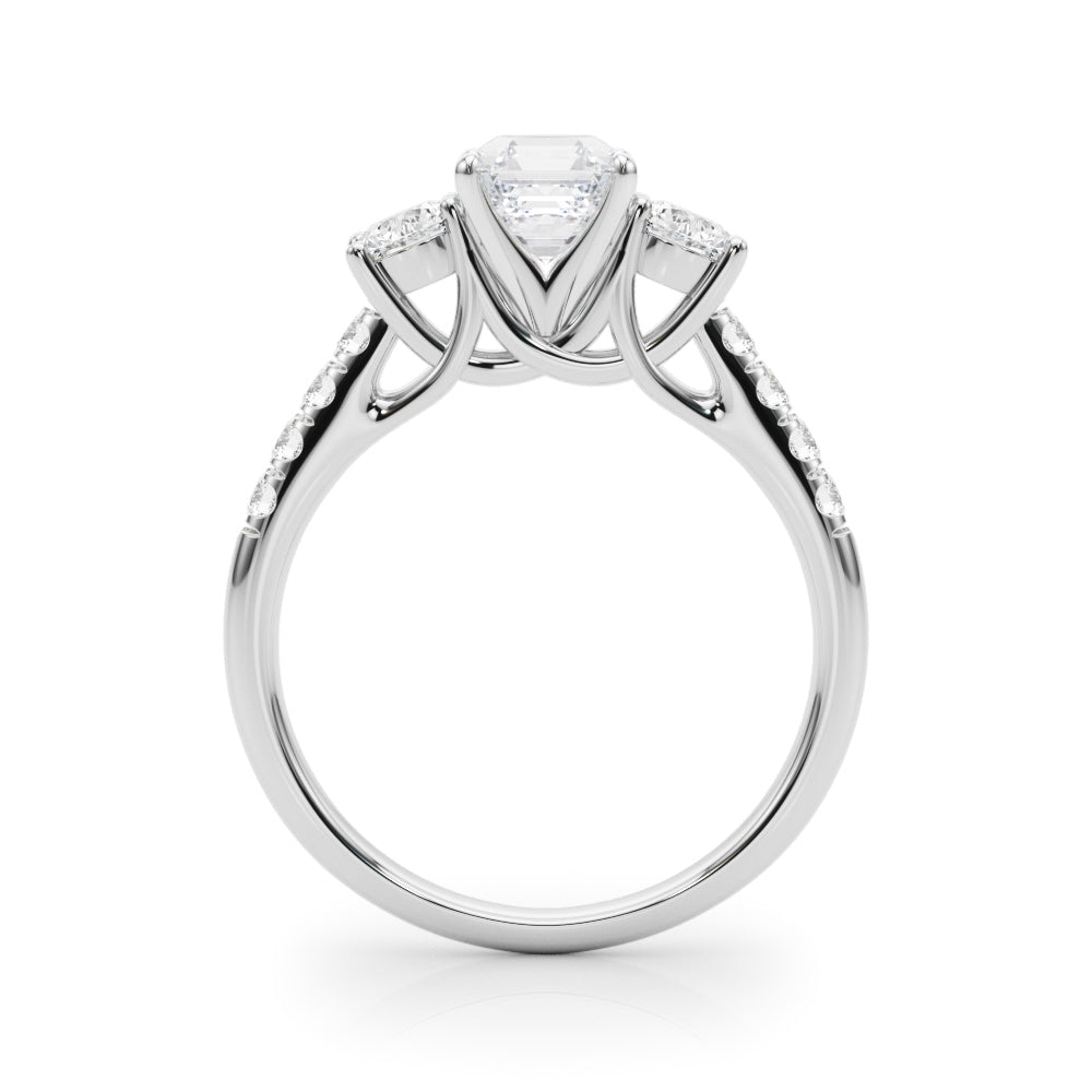 3-Stone Single Row Engagement Ring