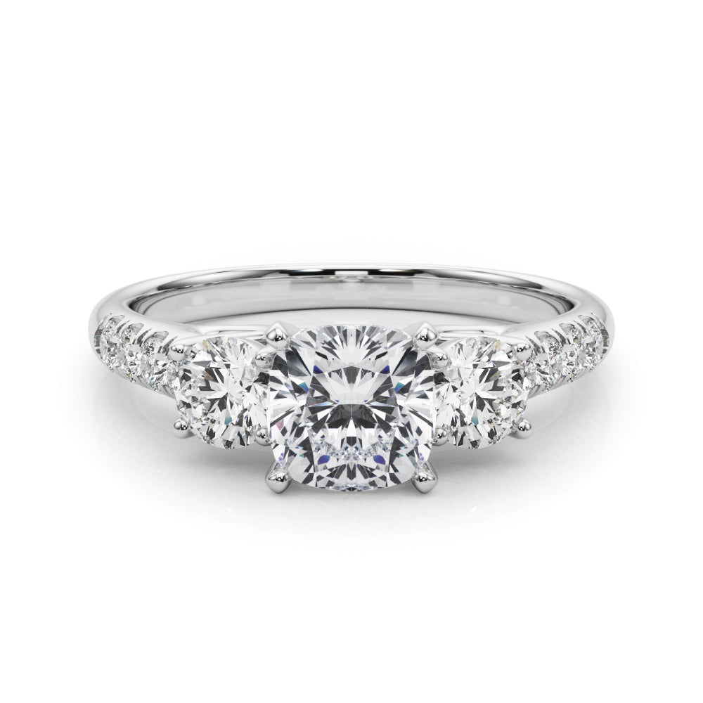 3-Stone Single Row Engagement Ring