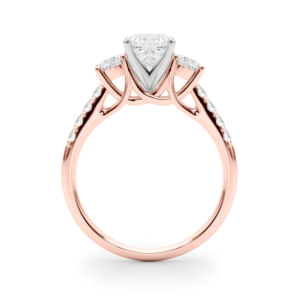 3-Stone Single Row Engagement Ring