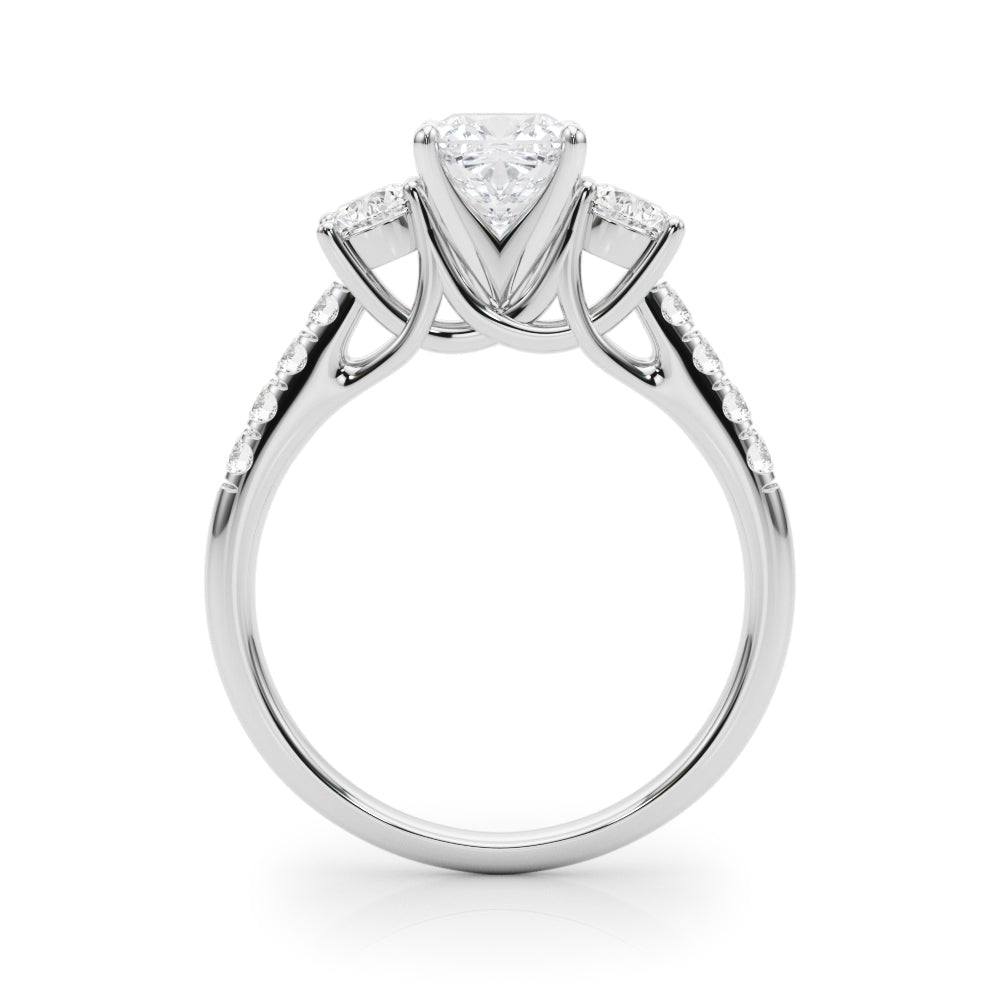 3-Stone Single Row Engagement Ring