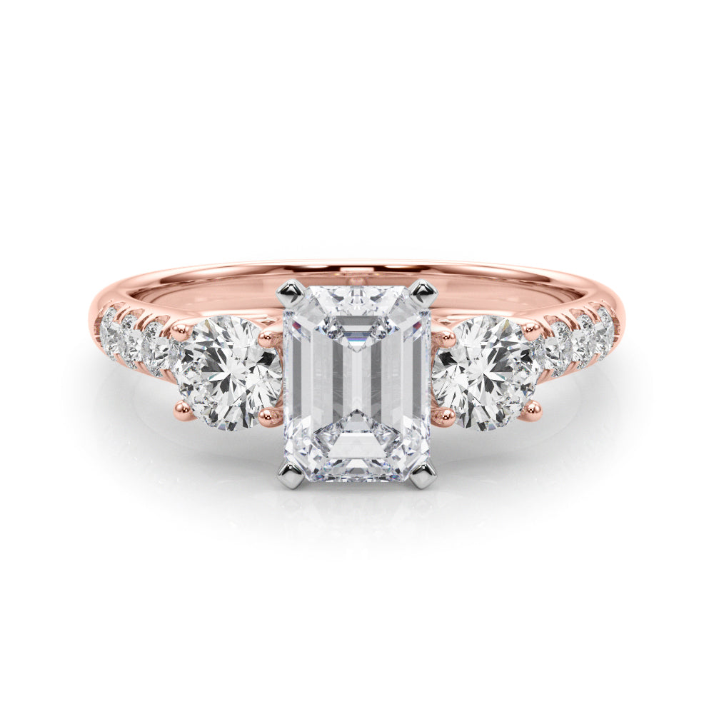 3-Stone Single Row Engagement Ring
