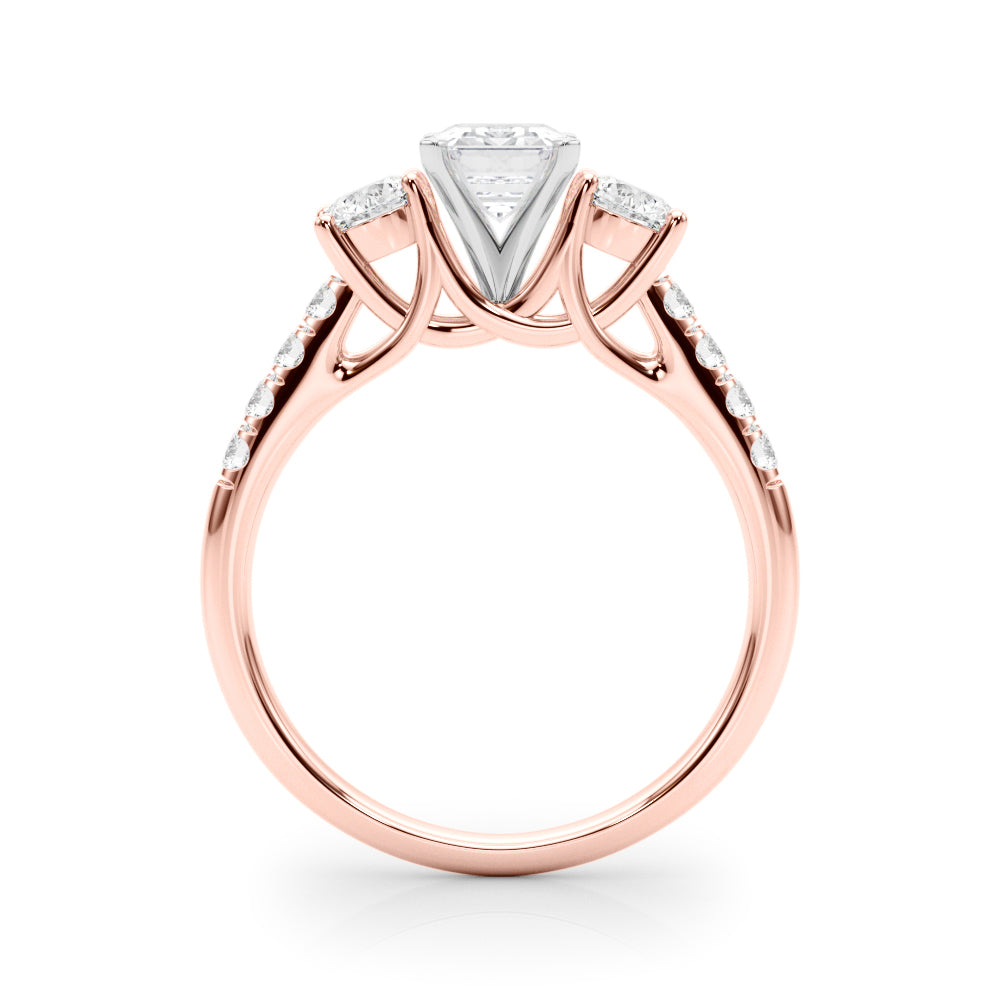 3-Stone Single Row Engagement Ring