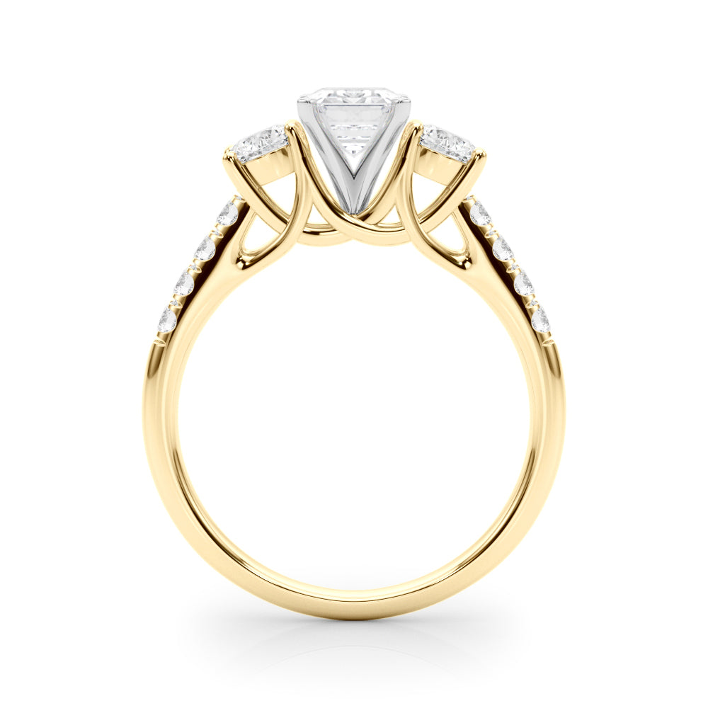 3-Stone Single Row Engagement Ring