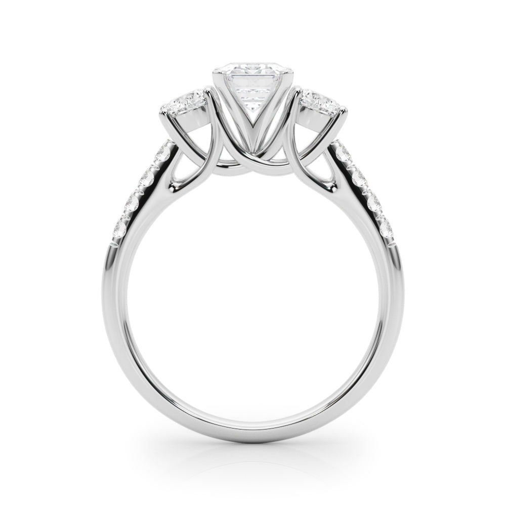 3-Stone Single Row Engagement Ring