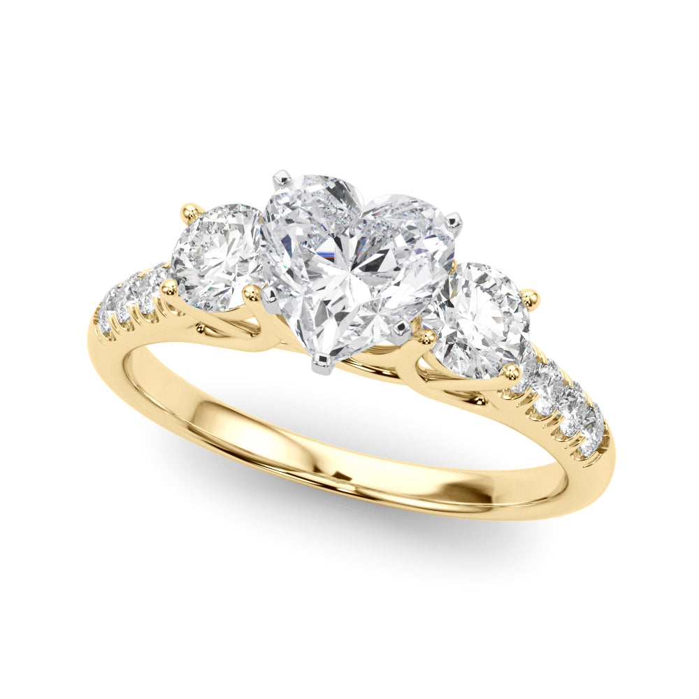 3-Stone Single Row Engagement Ring