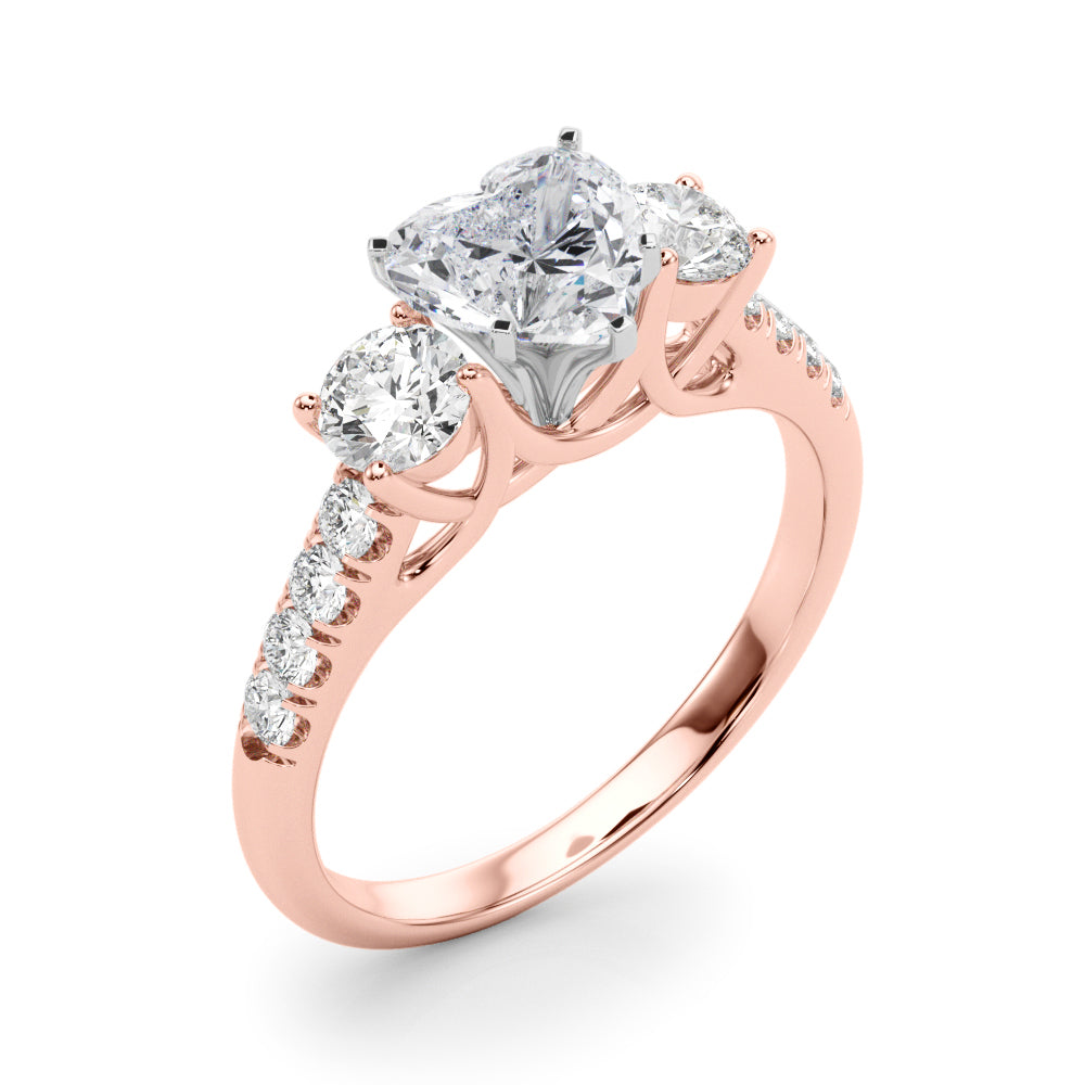 3-Stone Single Row Engagement Ring