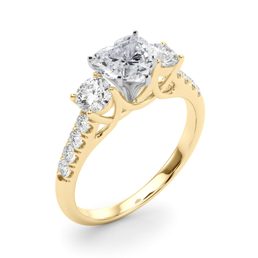 3-Stone Single Row Engagement Ring