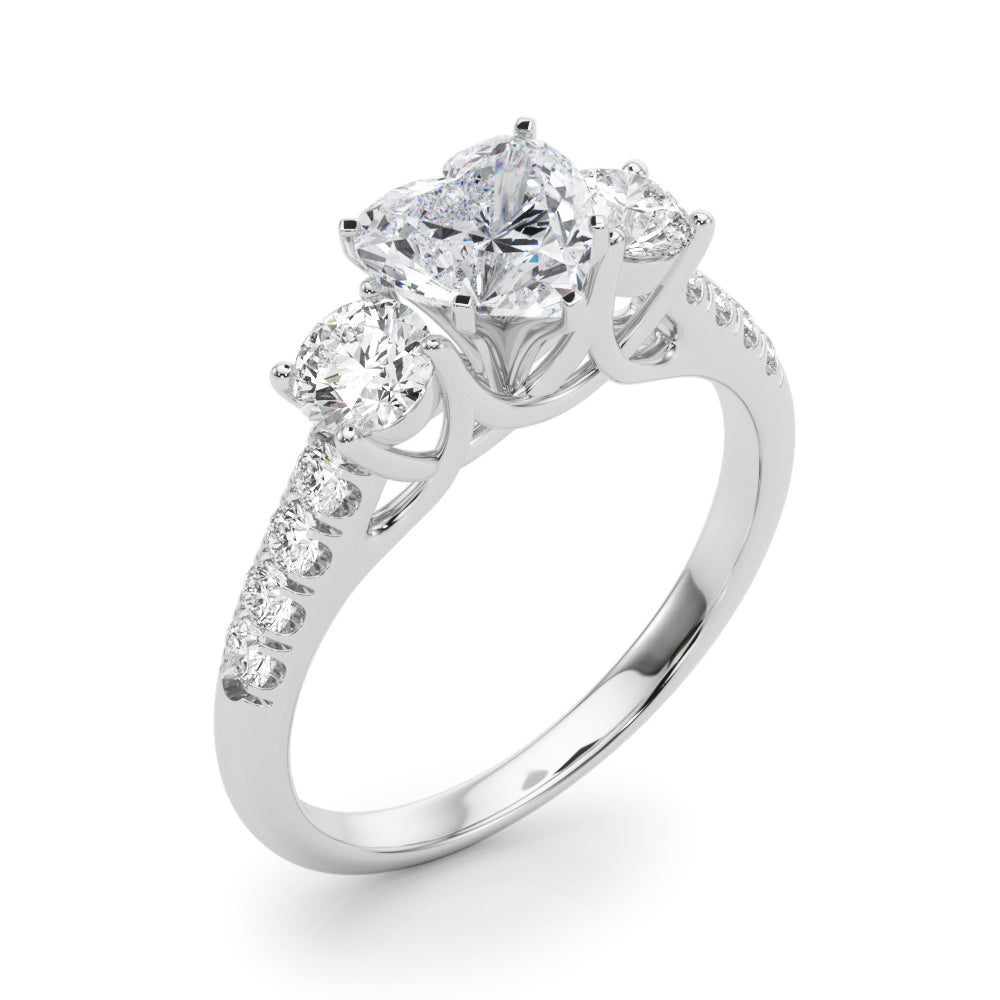 3-Stone Single Row Engagement Ring