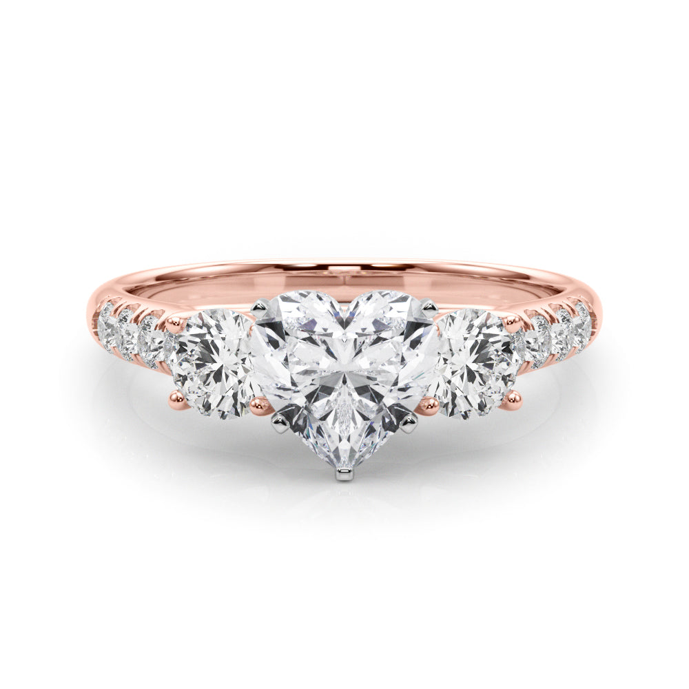 3-Stone Single Row Engagement Ring