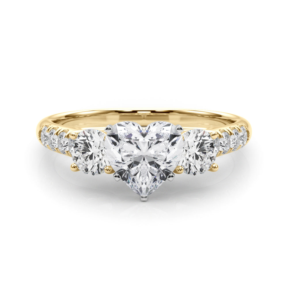 3-Stone Single Row Engagement Ring