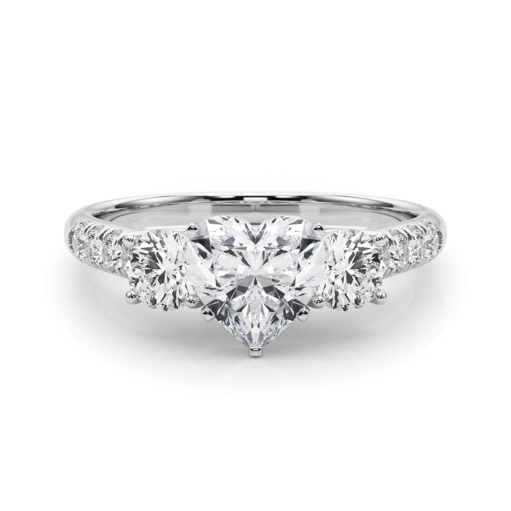 3-Stone Single Row Engagement Ring