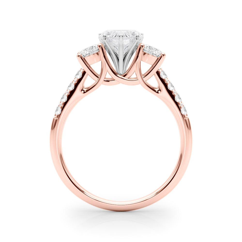 3-Stone Single Row Engagement Ring