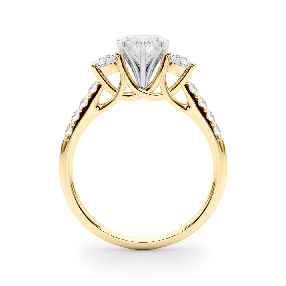 3-Stone Single Row Engagement Ring