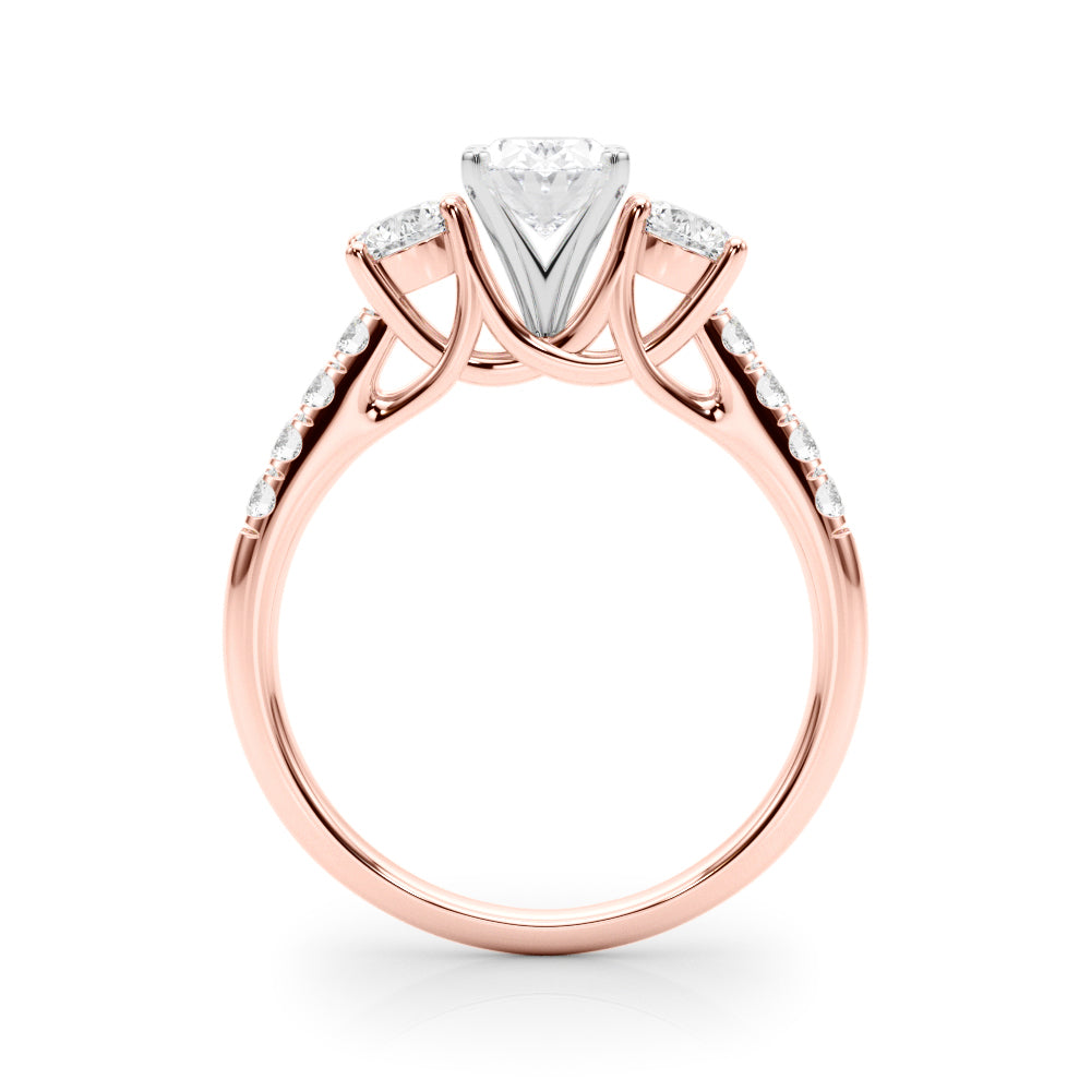 3-Stone Single Row Engagement Ring
