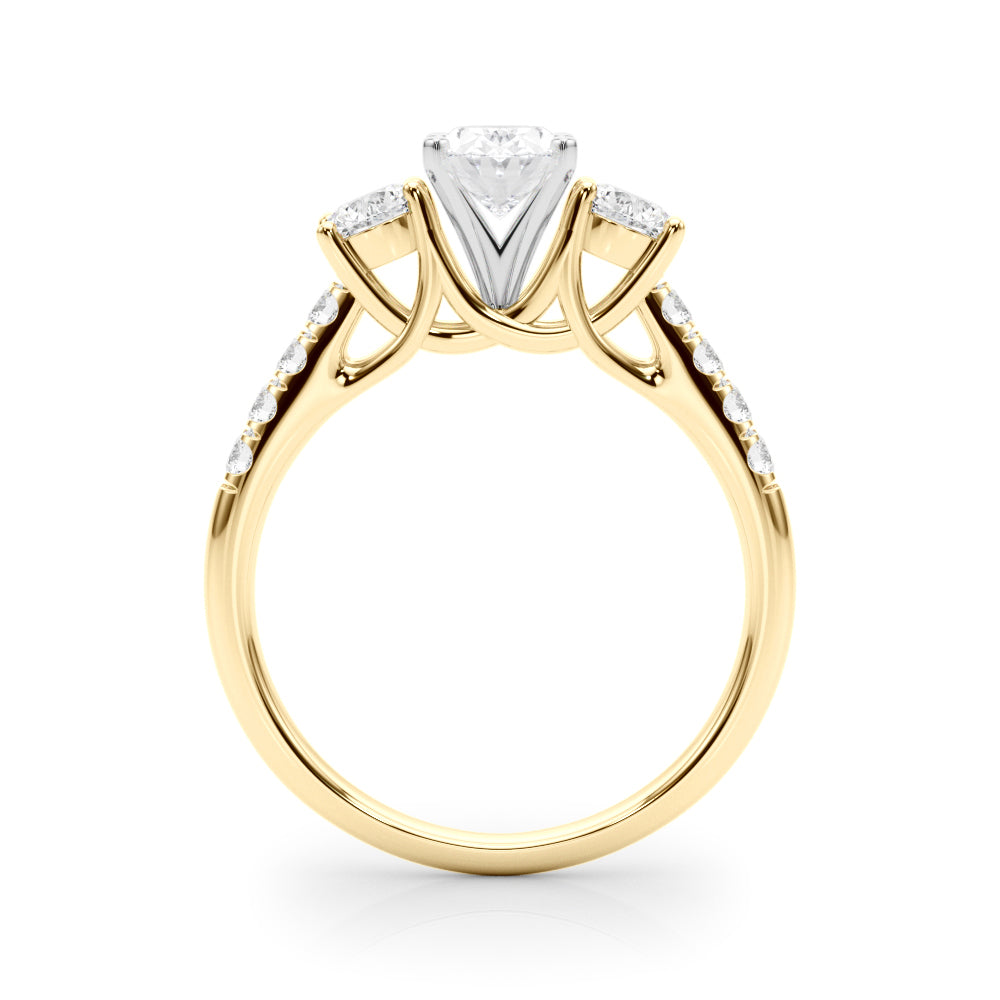 3-Stone Single Row Engagement Ring