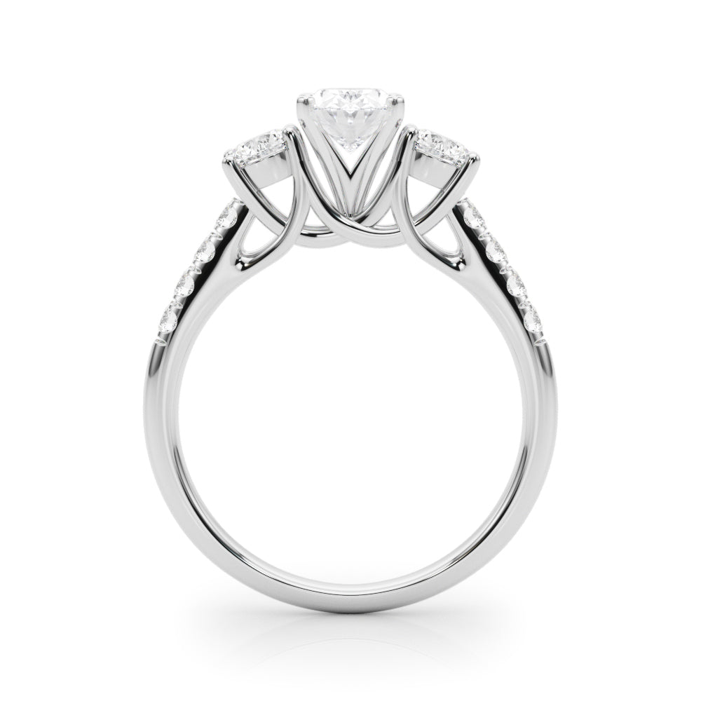 3-Stone Single Row Engagement Ring