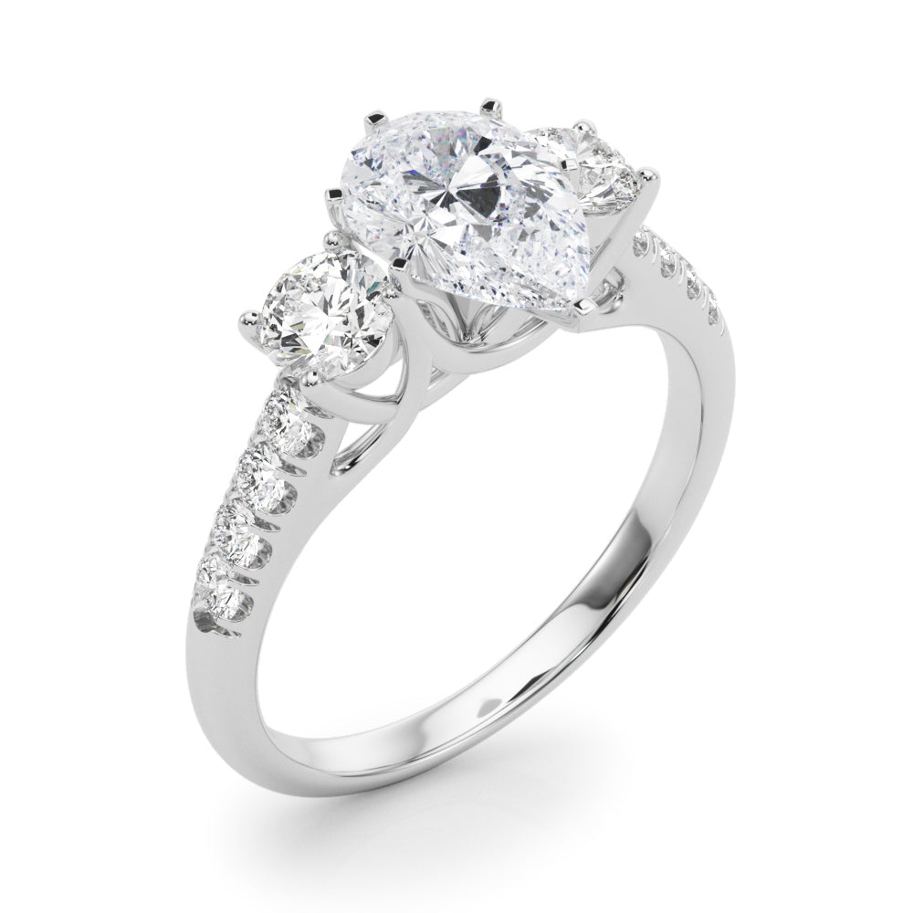 3-Stone Single Row Engagement Ring