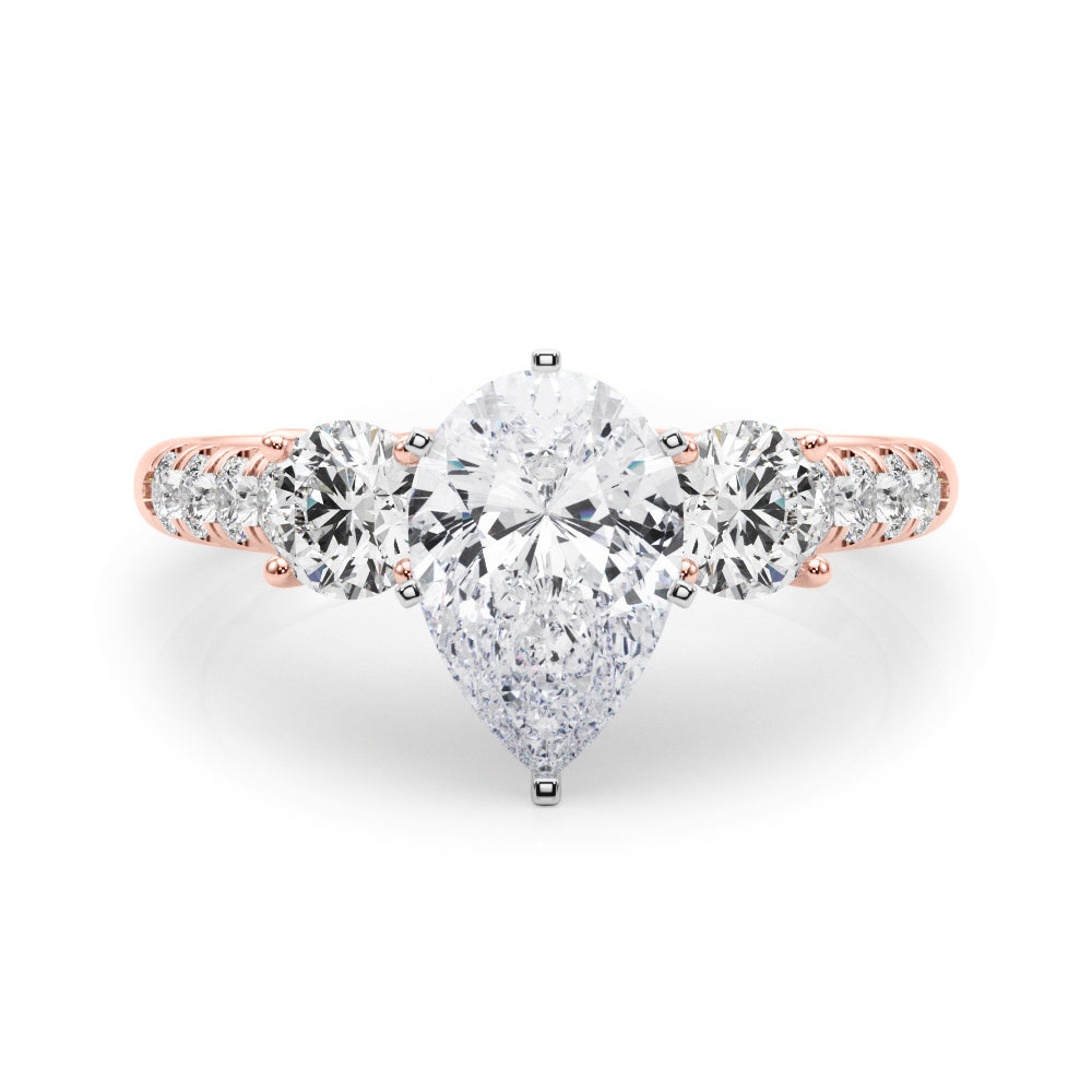 3-Stone Single Row Engagement Ring
