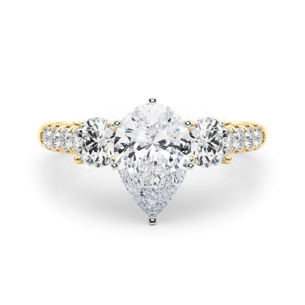 3-Stone Single Row Engagement Ring