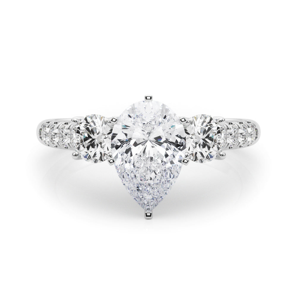 3-Stone Single Row Engagement Ring