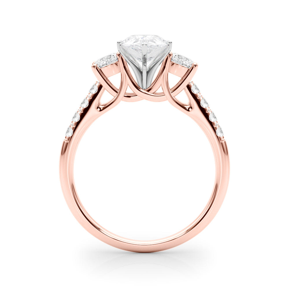 3-Stone Single Row Engagement Ring