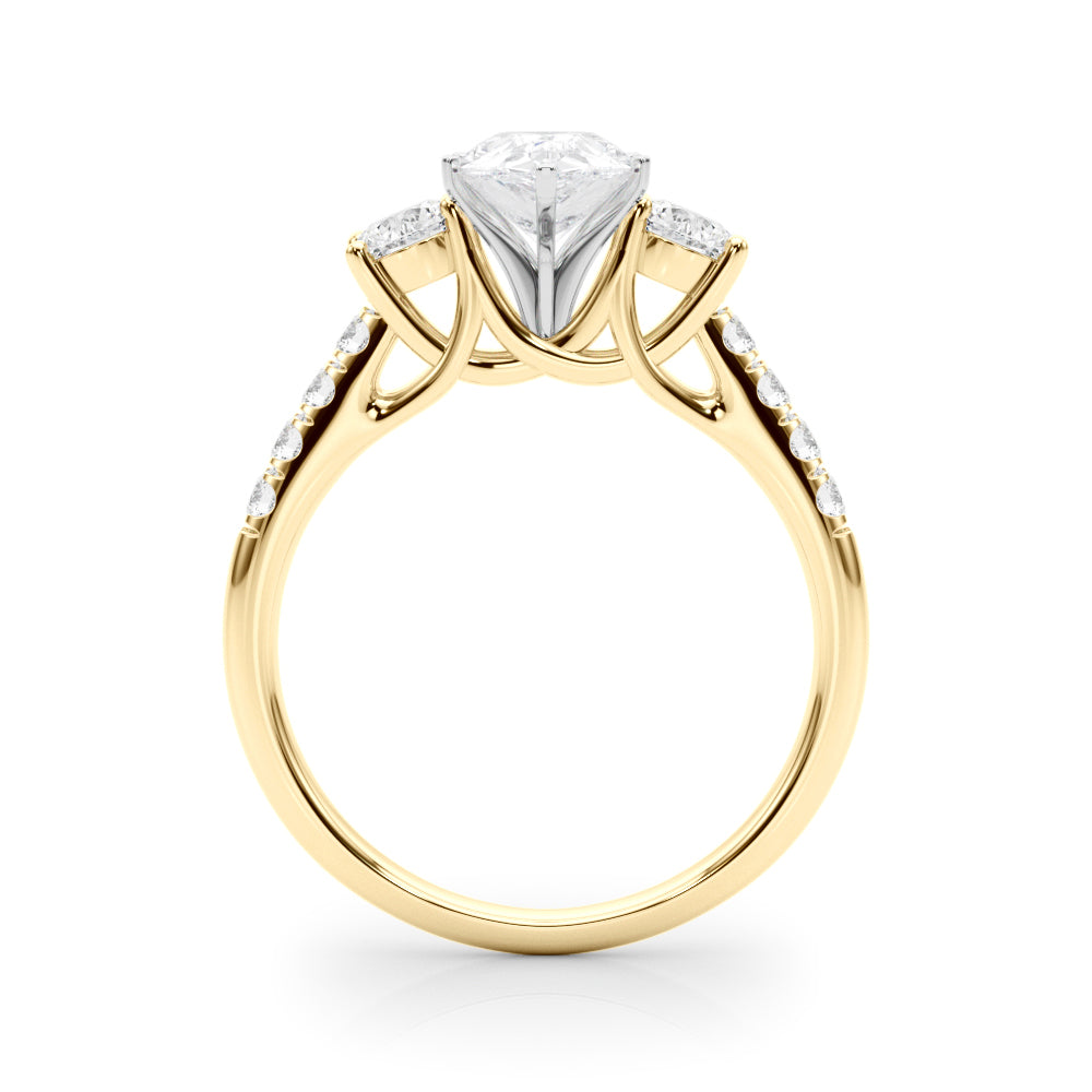 3-Stone Single Row Engagement Ring