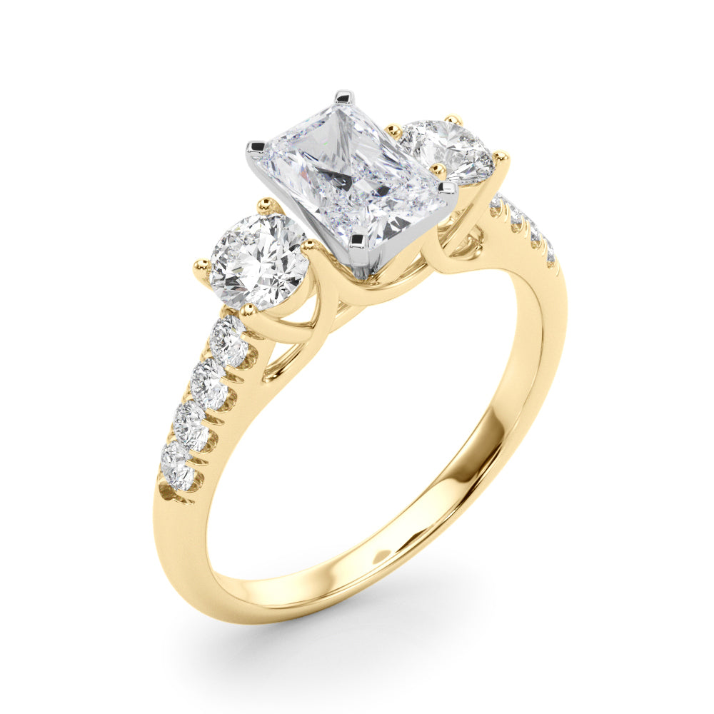 3-Stone Single Row Engagement Ring