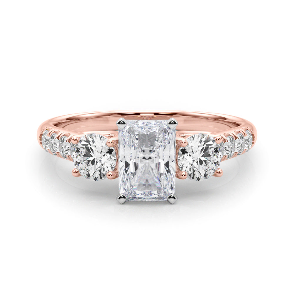 3-Stone Single Row Engagement Ring