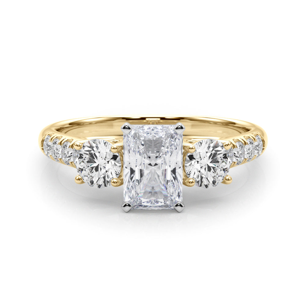 3-Stone Single Row Engagement Ring