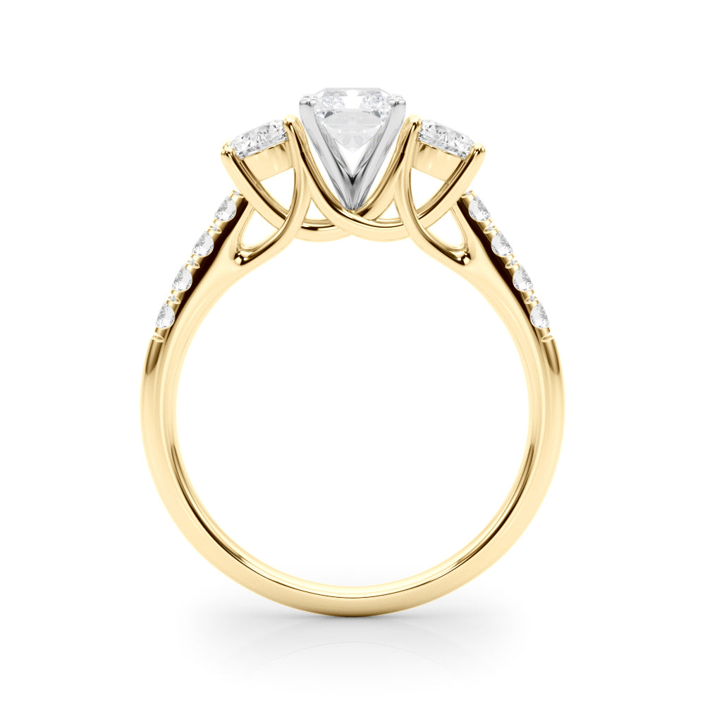 3-Stone Single Row Engagement Ring